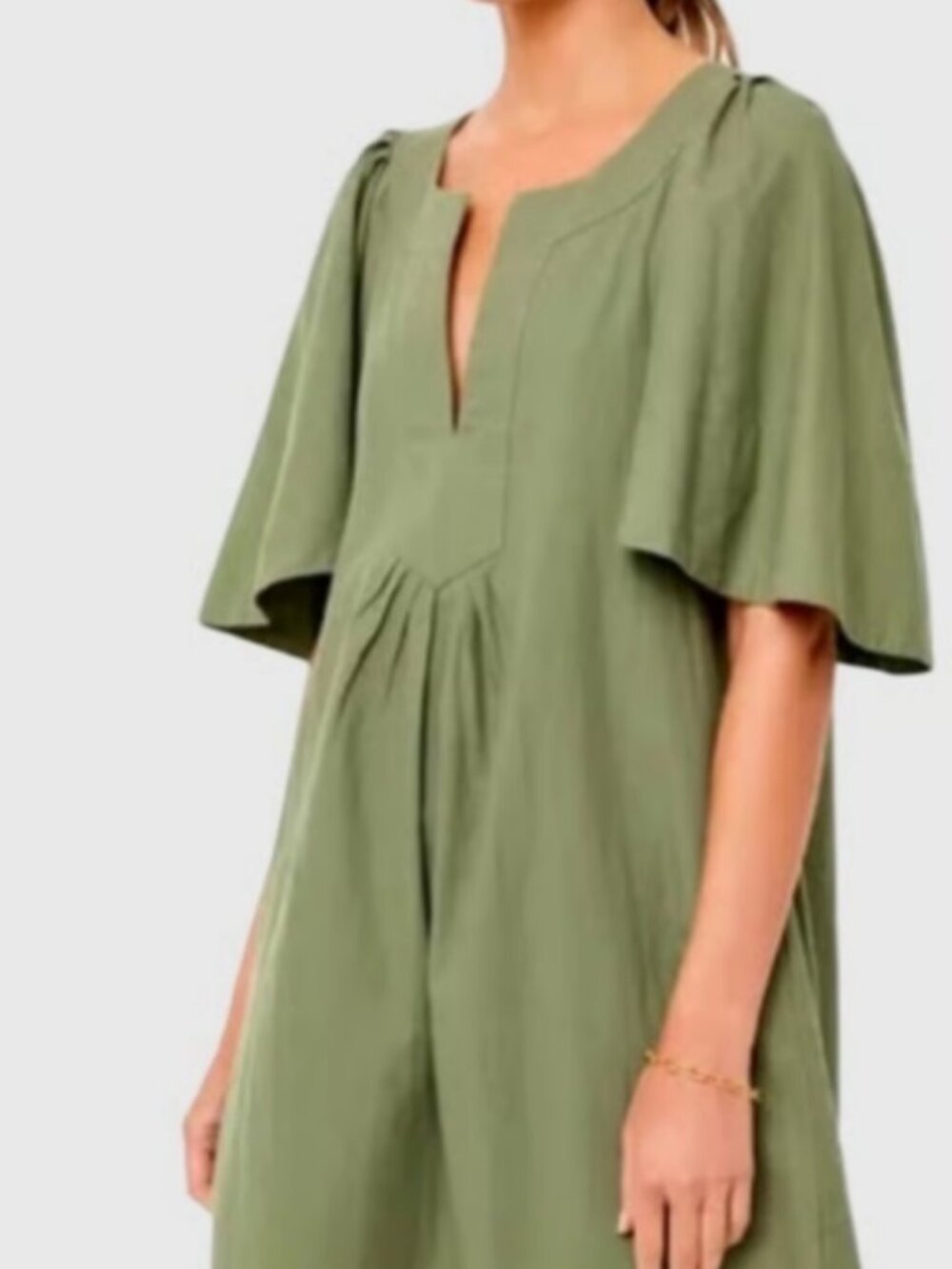Tuckernuck Olive Green Short Sleeve Mini Dress